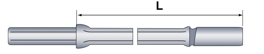 Emmanchement court pour marteau perforateur pneumatique, filetage R22 R25 R32